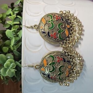 Bohemian Scrolled Medallion Earrings